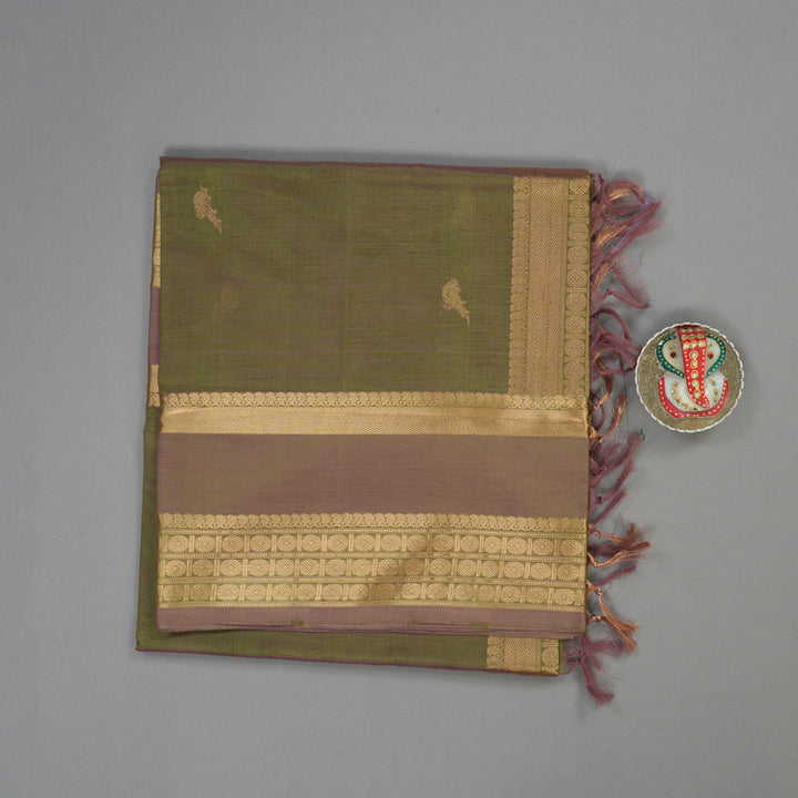Hayagrivas Dual Tone (Pista Green &Rosewood) Pure Kanchi Silk Cotton Saree KBE1390J9-7