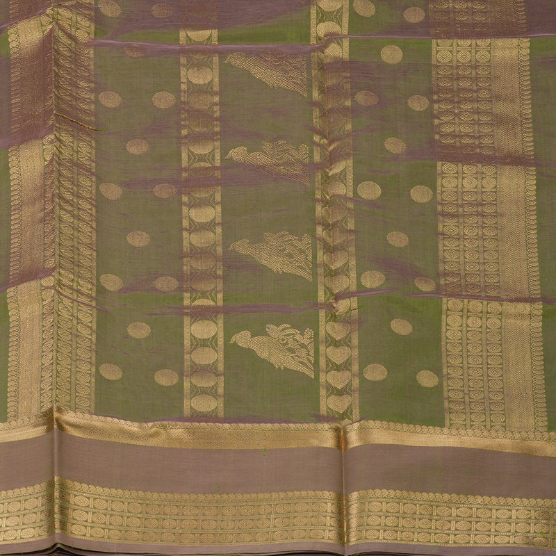 Hayagrivas Dual Tone (Pista Green &Rosewood) Pure Kanchi Silk Cotton Saree KBE1390J9-7