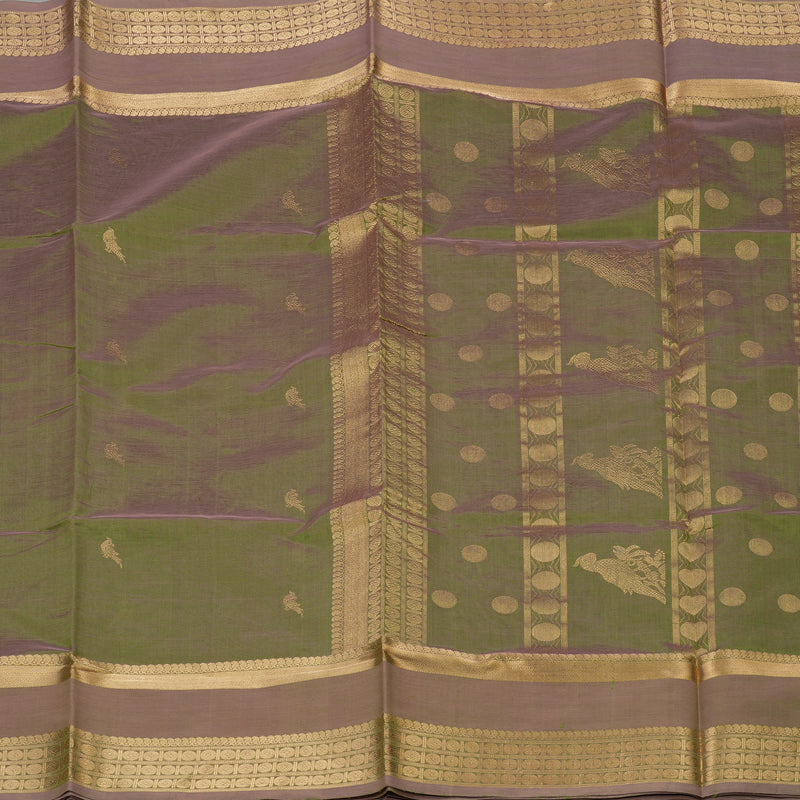 Hayagrivas Dual Tone (Pista Green &Rosewood) Pure Kanchi Silk Cotton Saree KBE1390J9-7