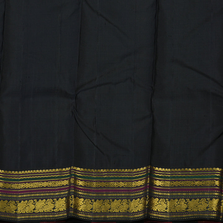 Hayagrivas Handloom Half White Kanjivaram Silk Saree with Multicolour Border KBE1398J1-1