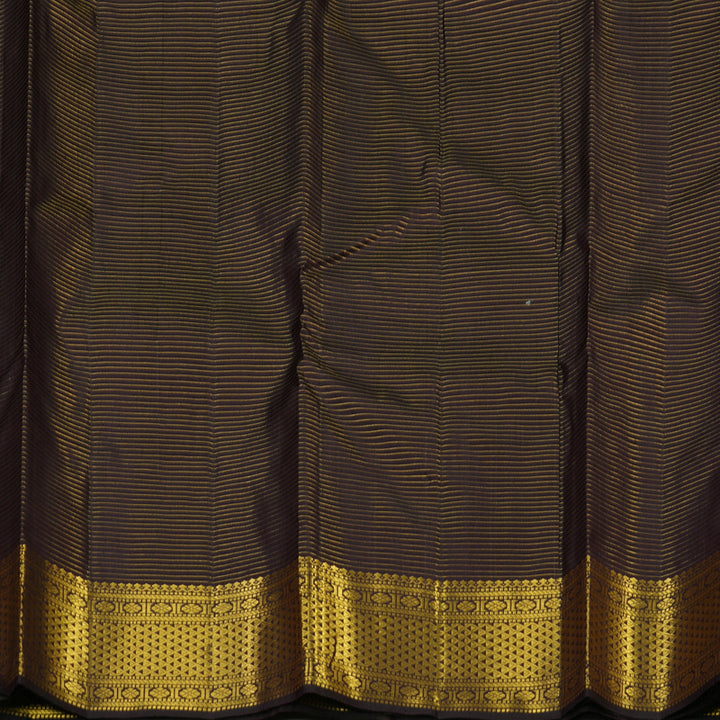 Hayagrivas Handloom Pure Kanjivaram Silk Saree in Opulent Dark Brown KBE13D6-1