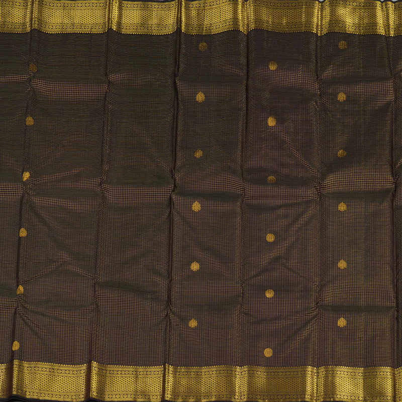 Hayagrivas Handloom Pure Kanjivaram Silk Saree in Opulent Dark Brown KBE13D6-1