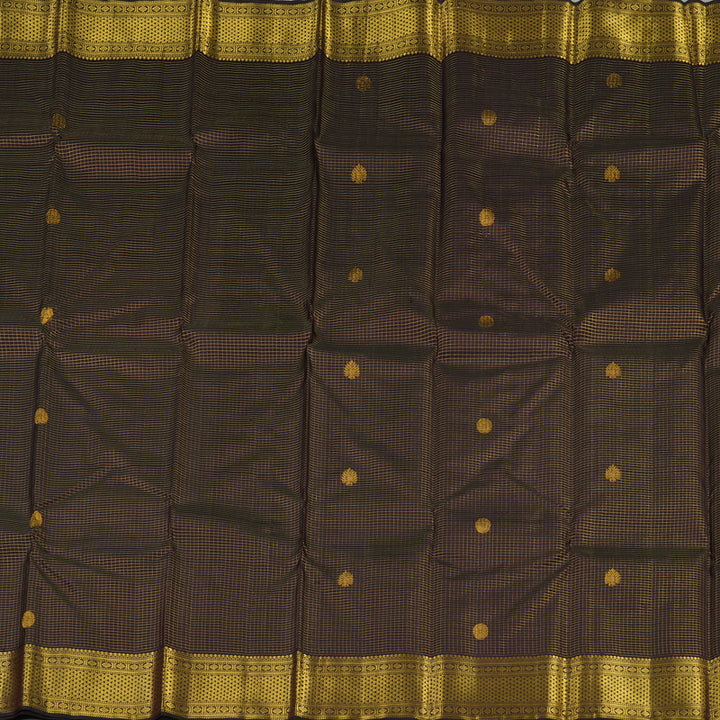 Hayagrivas Handloom Pure Kanjivaram Silk Saree in Opulent Dark Brown KBE13D6-1