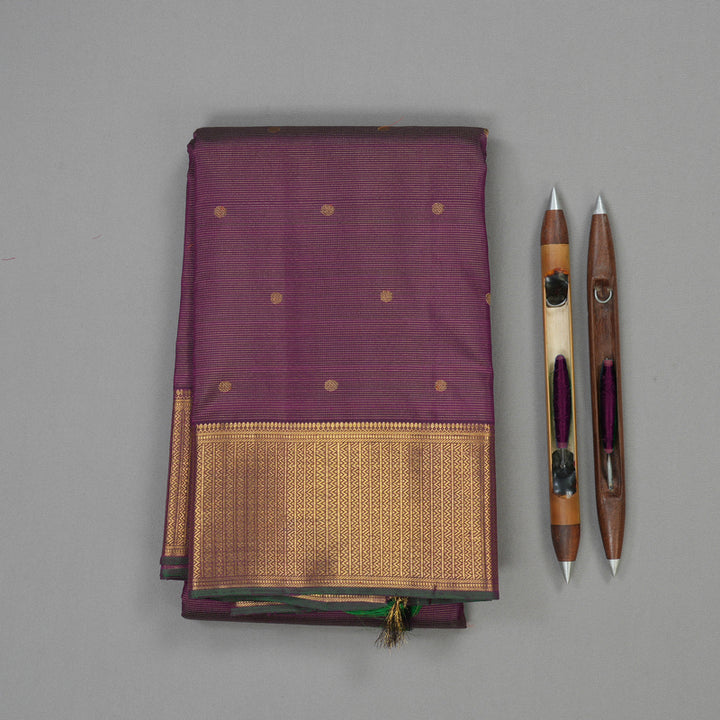 Hayagrivas Handloom Deep Violet Kanjivaram Silk Saree KBE1400J1-1