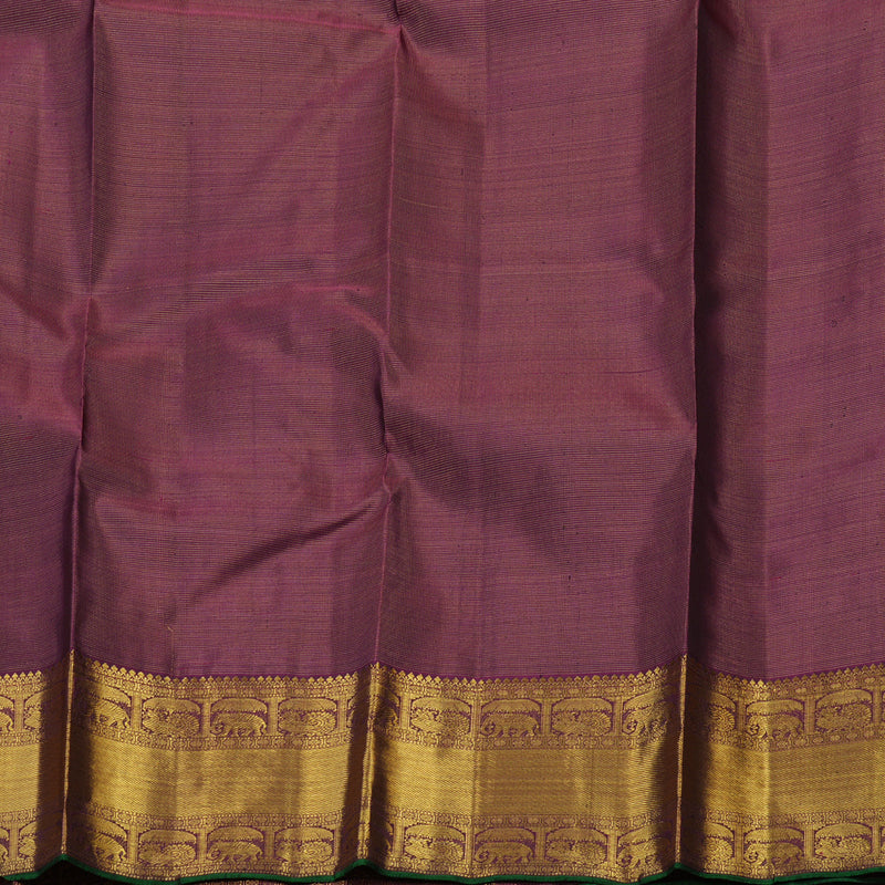Hayagrivas Handloom Bottle Green Kanjivaram Silk Saree with Wine Purple Border KBE1401J2-1