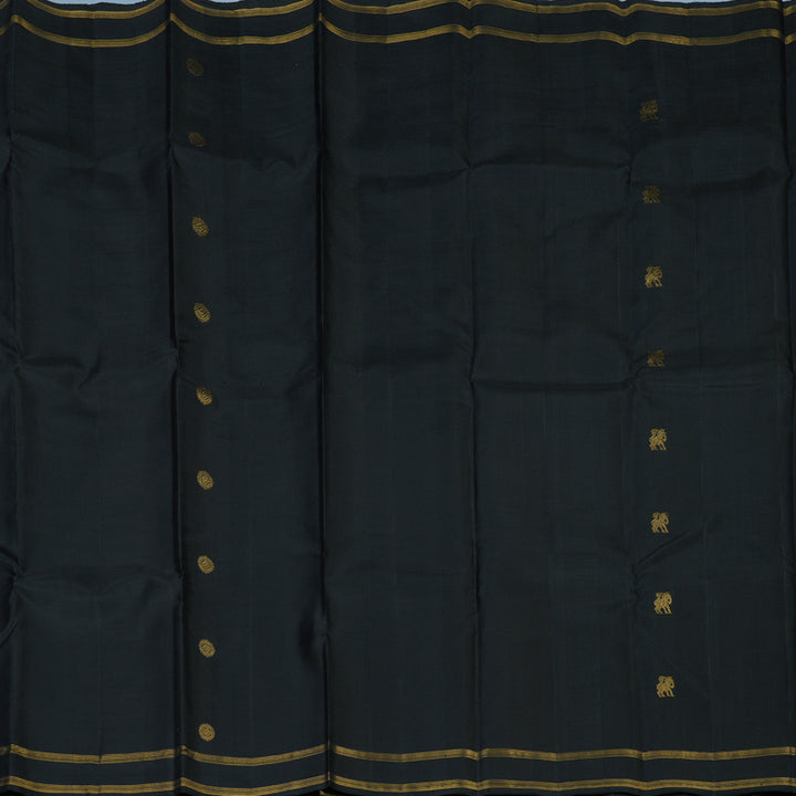 Hayagrivas Handloom Black Kanjivaram Silk Saree KBE1404J4-1