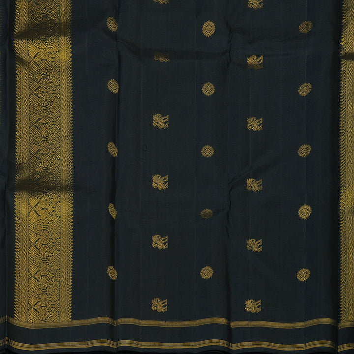 Hayagrivas Handloom Black Kanjivaram Silk Saree KBE1404J4-1