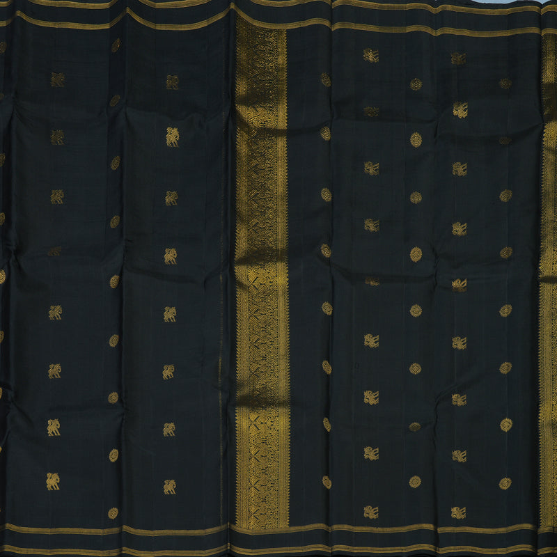 Hayagrivas Handloom Black Kanjivaram Silk Saree KBE1404J4-1