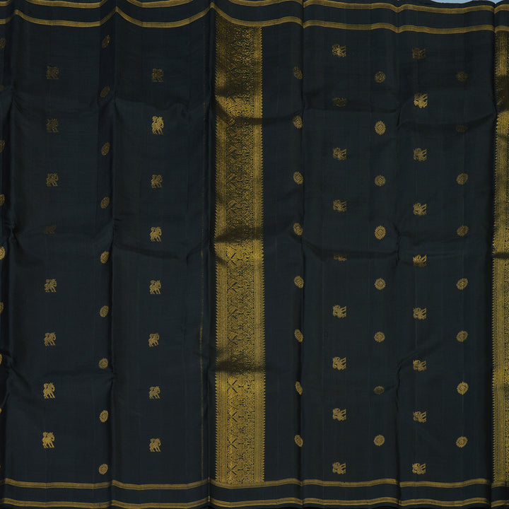 Hayagrivas Handloom Black Kanjivaram Silk Saree KBE1404J4-1