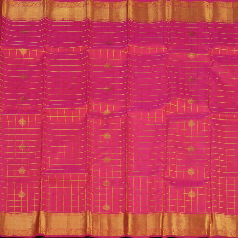 Hayagrivas Handloom Rani Pink Kanjivaram Silk Saree KBE1411J2-1