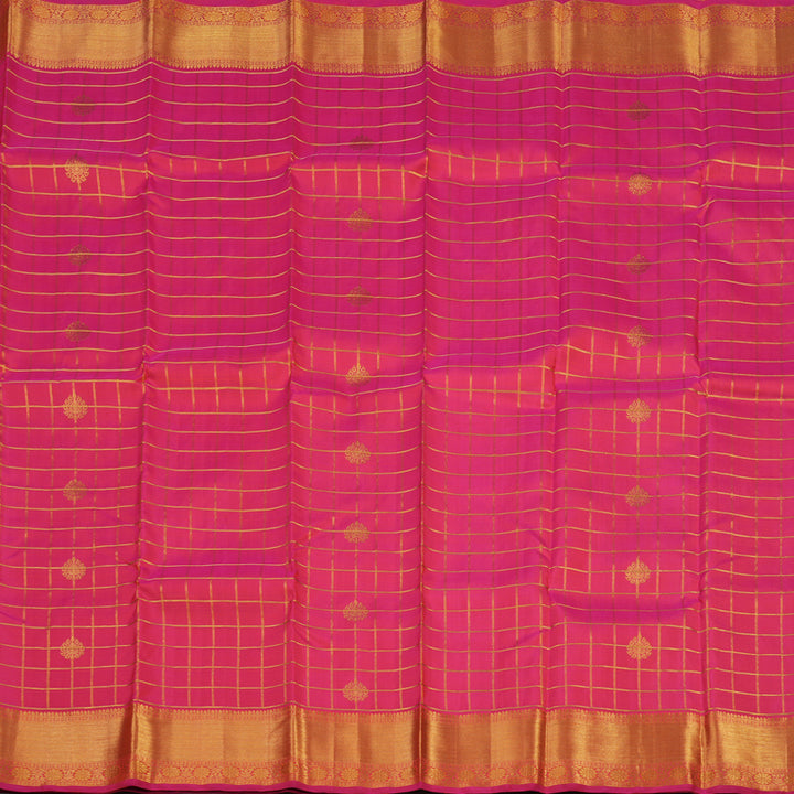 Hayagrivas Handloom Rani Pink Kanjivaram Silk Saree KBE1411J2-1