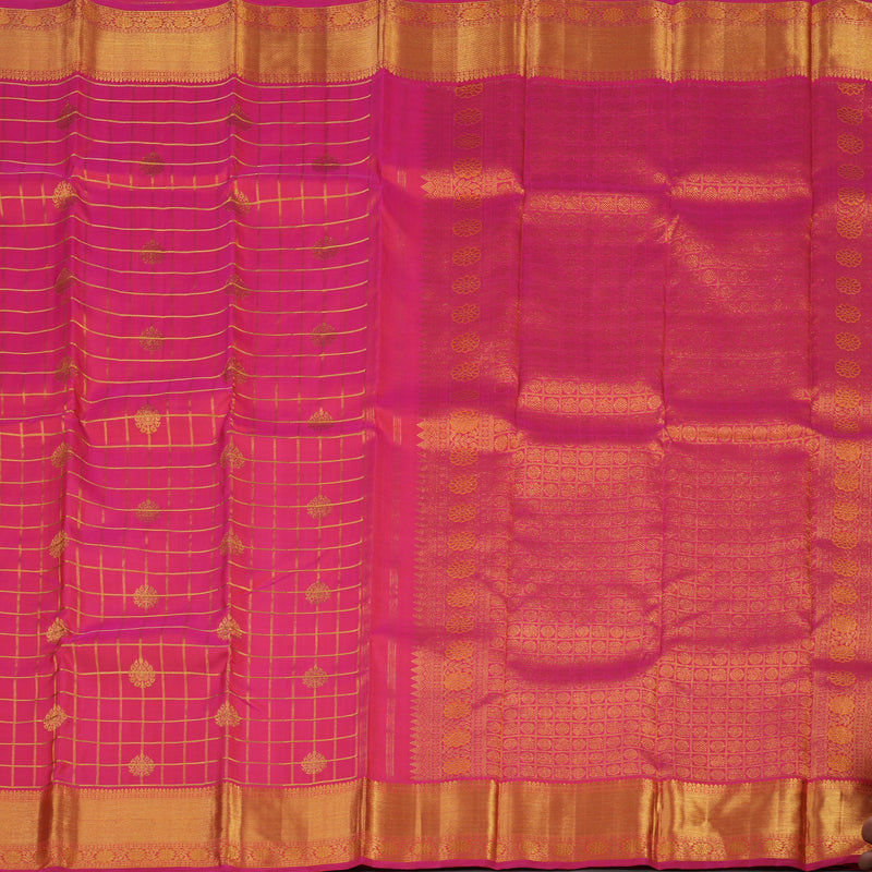 Hayagrivas Handloom Rani Pink Kanjivaram Silk Saree KBE1411J2-1