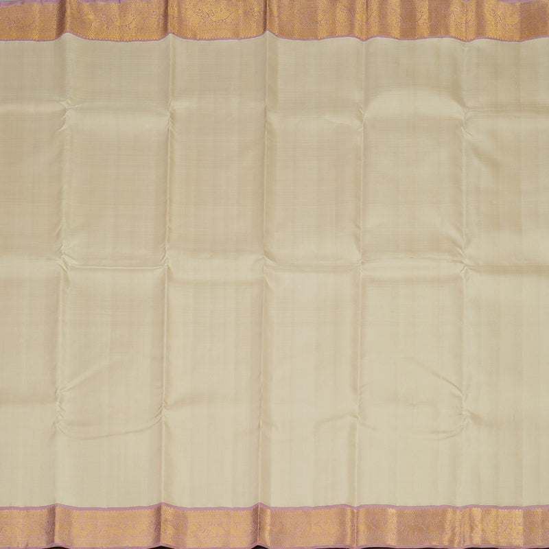 Hayagrivas Handloom Cream Shade Kanjivaram Silk Saree with Rosewood Pink Border KBE1414J1-3