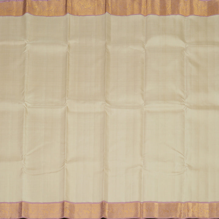 Hayagrivas Handloom Cream Shade Kanjivaram Silk Saree with Rosewood Pink Border KBE1414J1-3