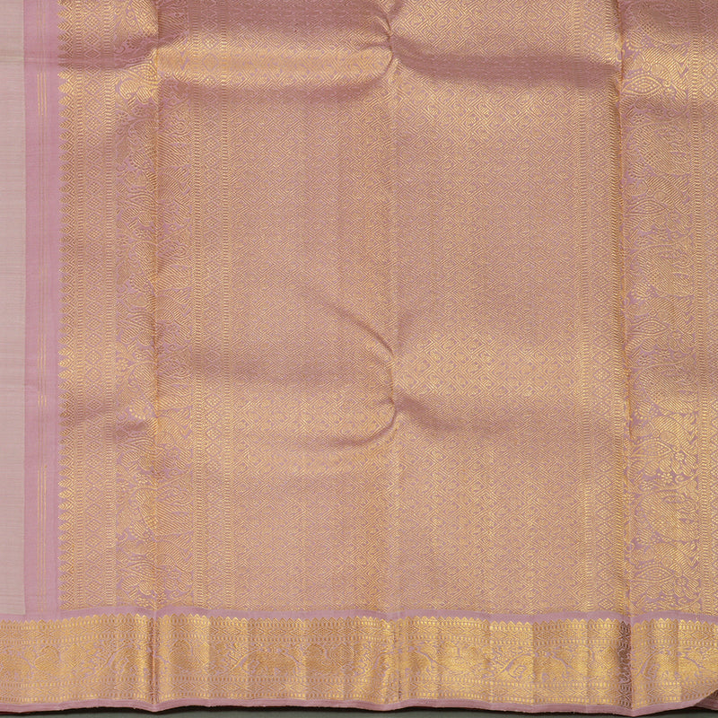 Hayagrivas Handloom Cream Shade Kanjivaram Silk Saree with Rosewood Pink Border KBE1414J1-3