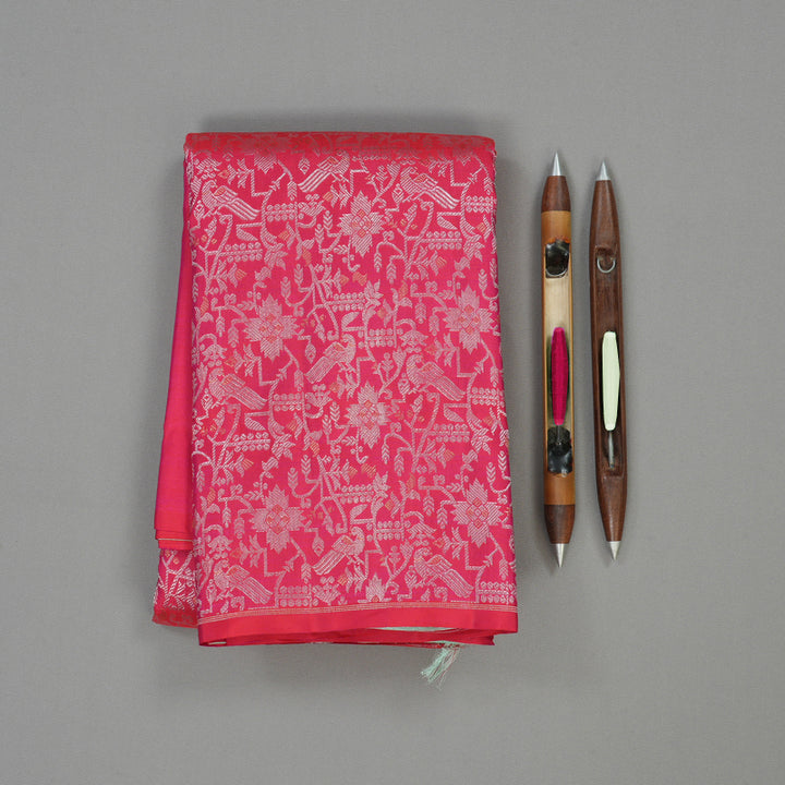 Hayagrivas Handloom Pink Kanjivaram Silk Saree KBE1416J1-1