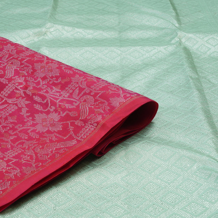 Hayagrivas Handloom Pink Kanjivaram Silk Saree KBE1416J1-1