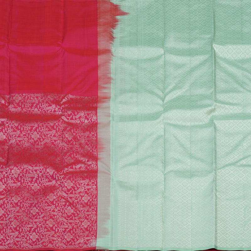 Hayagrivas Handloom Pink Kanjivaram Silk Saree KBE1416J1-1