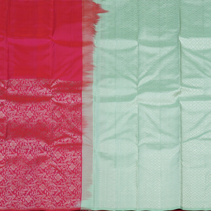 Hayagrivas Handloom Pink Kanjivaram Silk Saree KBE1416J1-1
