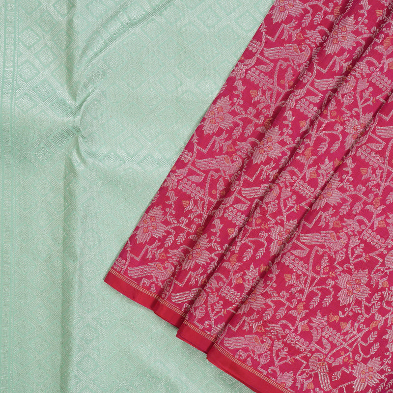 Hayagrivas Handloom Pink Kanjivaram Silk Saree KBE1416J1-1
