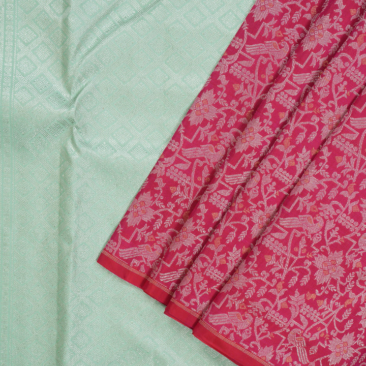 Hayagrivas Handloom Pink Kanjivaram Silk Saree KBE1416J1-1