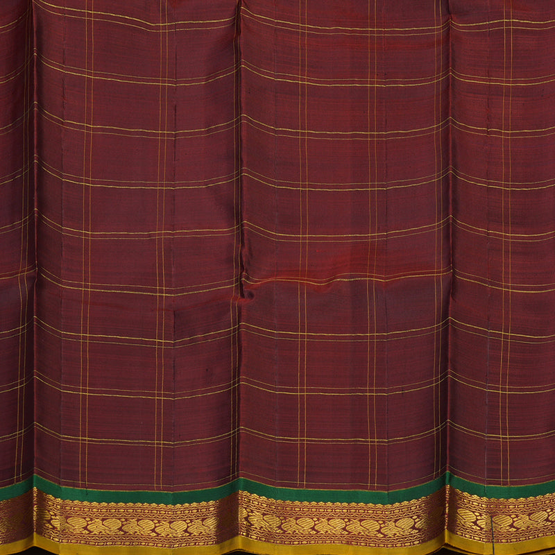 Hayagrivas Handloom Black Kanjivaram Silk Saree with Maroon Border KBE1417J4-1