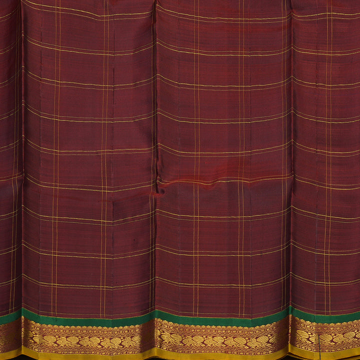Hayagrivas Handloom Black Kanjivaram Silk Saree with Maroon Border KBE1417J4-1