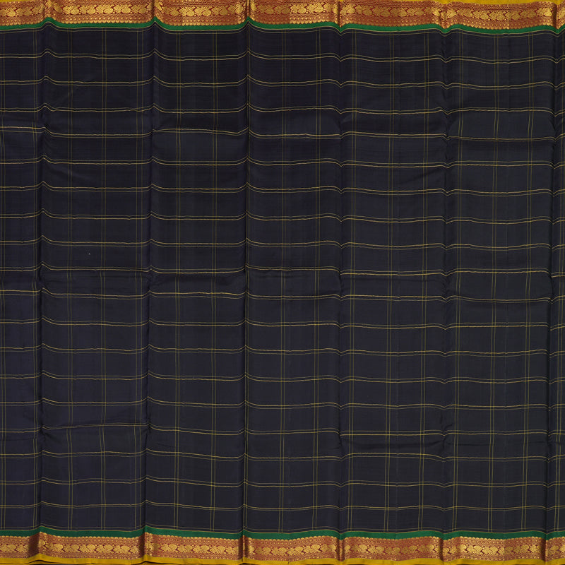 Hayagrivas Handloom Black Kanjivaram Silk Saree with Maroon Border KBE1417J4-1