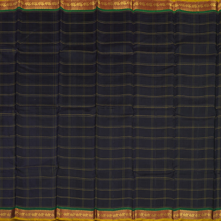 Hayagrivas Handloom Black Kanjivaram Silk Saree with Maroon Border KBE1417J4-1