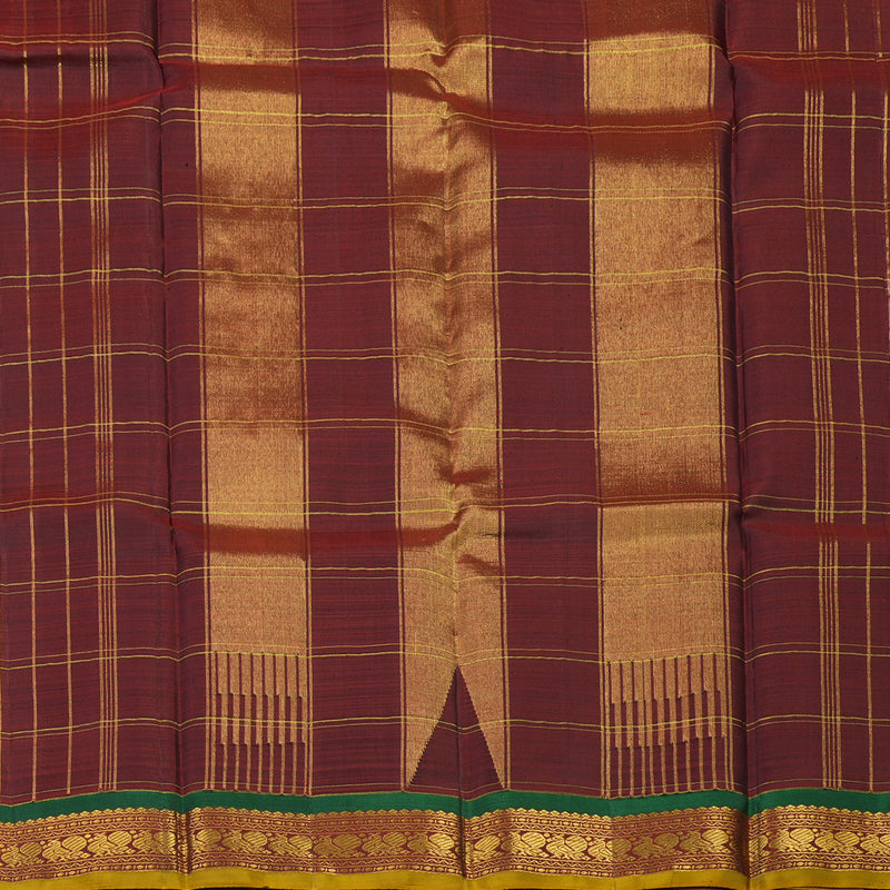 Hayagrivas Handloom Black Kanjivaram Silk Saree with Maroon Border KBE1417J4-1