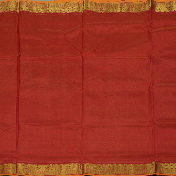 Hayagrivas Handloom Red Ten Yards Kanjivaram Silk Cotton Saree KBE141D3-4