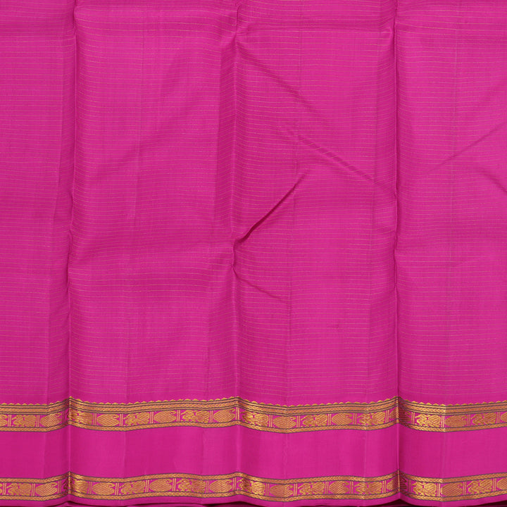 Hayagrivas Handloom Purple Kanjivaram Silk Saree with Rani Pink Border KBE1422J1-1