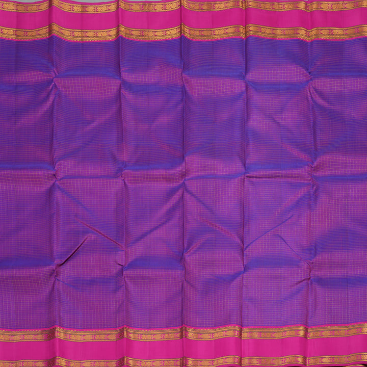 Hayagrivas Handloom Purple Kanjivaram Silk Saree with Rani Pink Border KBE1422J1-1