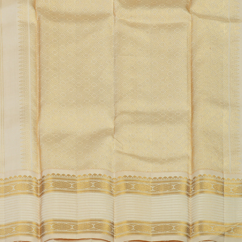 Hayagrivas Handloom Red Kanjivaram Silk Saree with Beige Border KBE1422J10-1