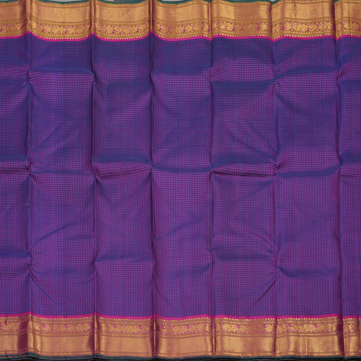 Hayagrivas Handloom Purple Kanjivaram Silk Saree with Magenta Border KBE1422J3-1