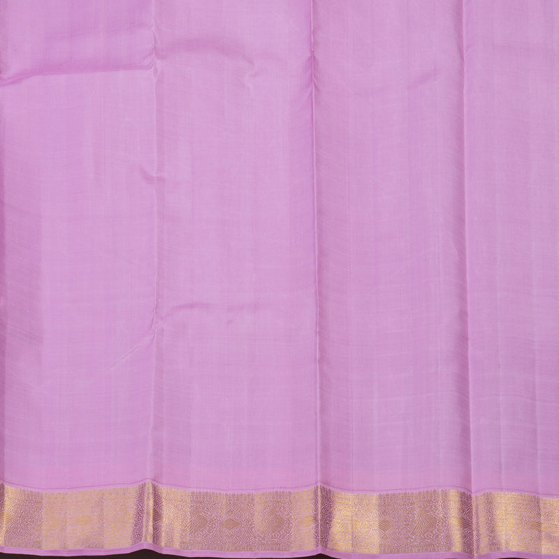 Hayagrivas Handloom Blue Gray Kanjivaram Silk Saree with Lavendar Pink border KBE1425J3-1