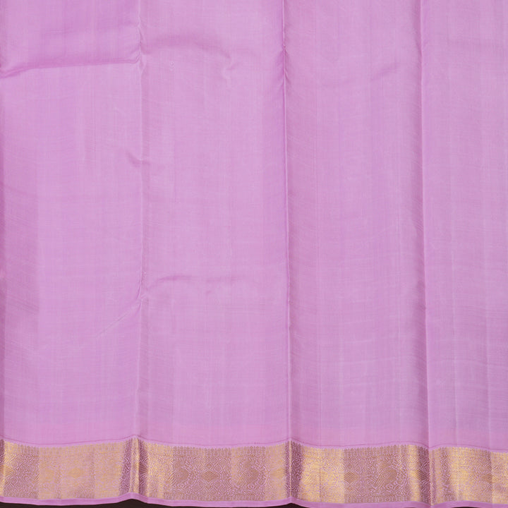 Hayagrivas Handloom Blue Gray Kanjivaram Silk Saree with Lavendar Pink border KBE1425J3-1