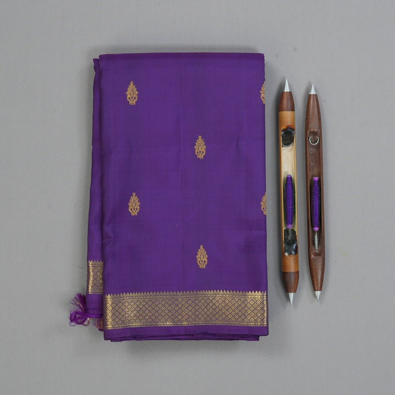 Hayagrivas Handloom Violet Kanjivaram Silk Saree KBE1429J2-1