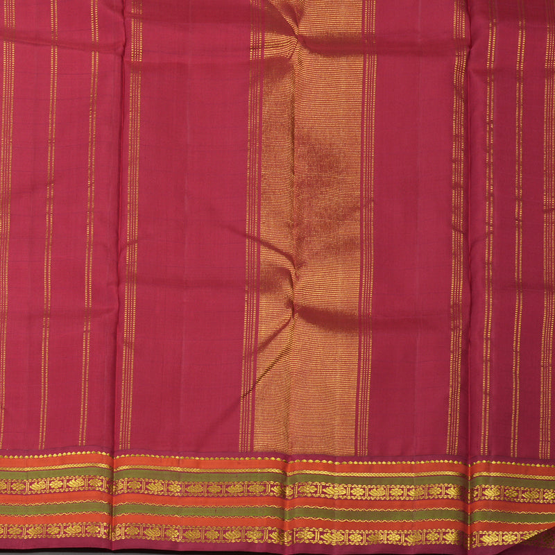 Hayagrivas Handloom Pure Kanjivaram Silk Saree in Soft Half-White KBE142D2-1