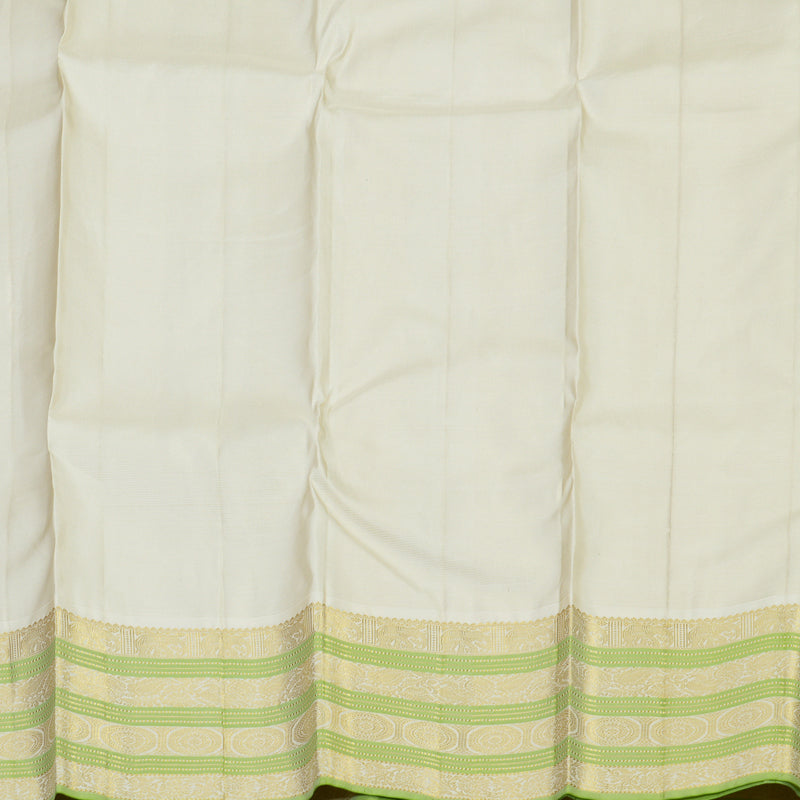 Hayagrivas Handloom Kanjivaram Silk Saree in Fluorescent Green KBE142D6-1