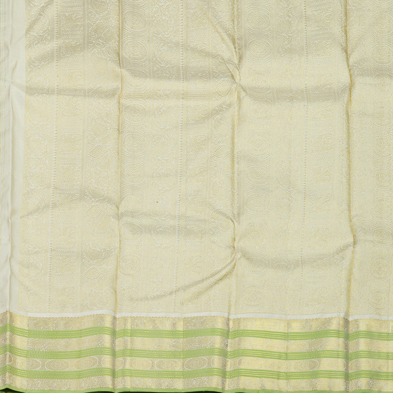 Hayagrivas Handloom Kanjivaram Silk Saree in Fluorescent Green KBE142D6-1