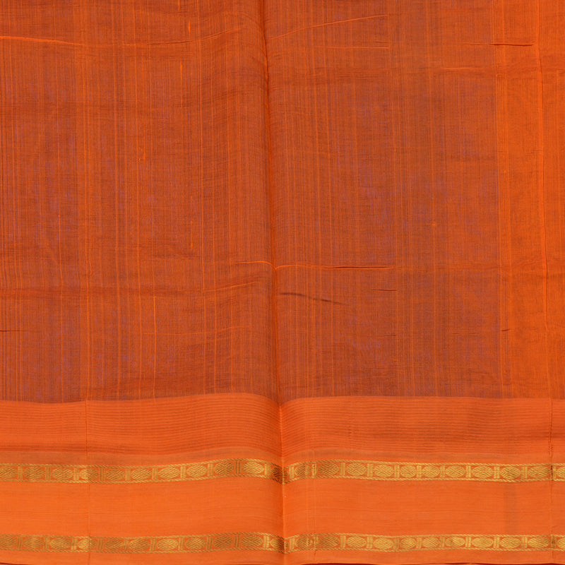 Hayagrivas Royal Blue Pure Silk Cotton Saree with Orange border KBE1431J5-3