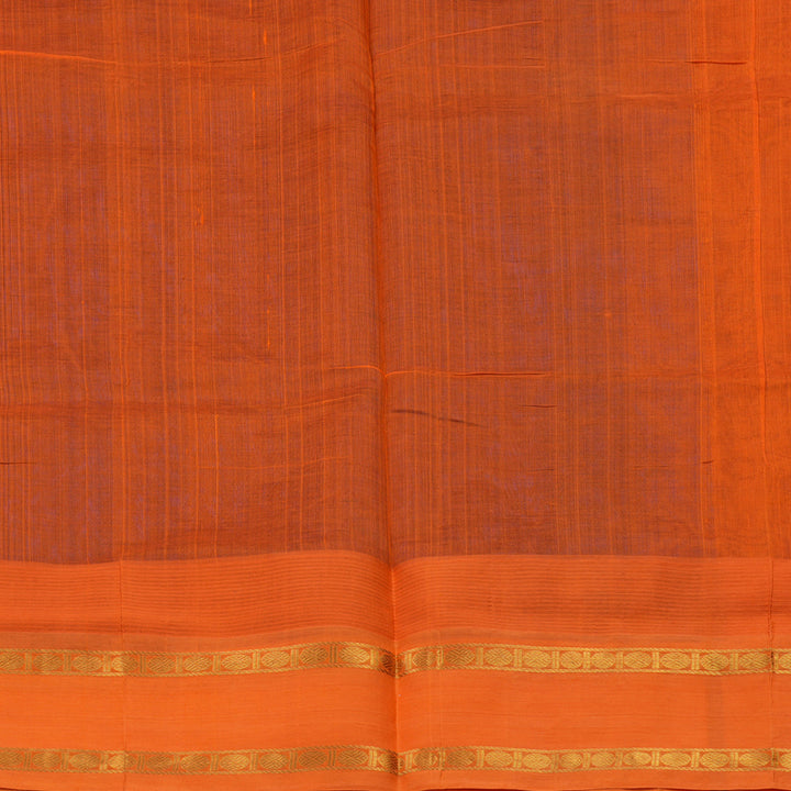 Hayagrivas Royal Blue Pure Silk Cotton Saree with Orange border KBE1431J5-3