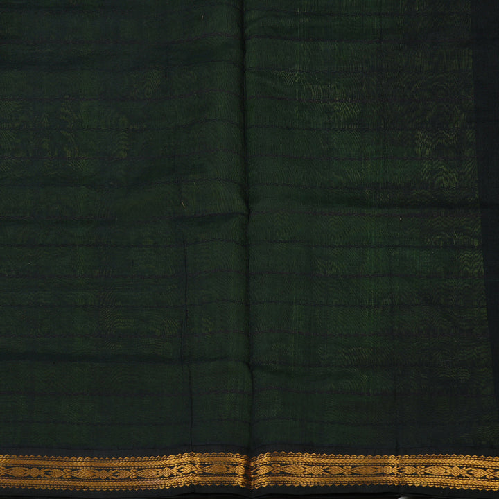 Hayagrivas Pure Silk Cotton Saree in Parrot Green with Black border KBE1431J8-2