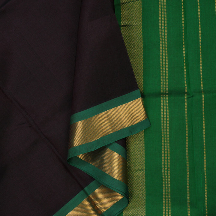 Hayagrivas Black Pure Silk Cotton Saree KBE1432J1-3