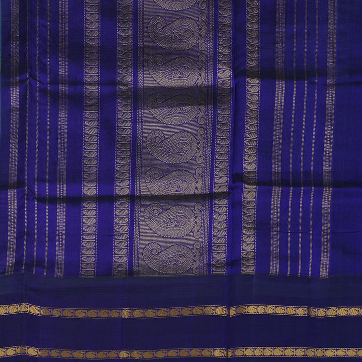 Hayagrivas Fluorescent Green Pure Silk Cotton Saree with Royal Blue & Pink border KBE1433J1-8