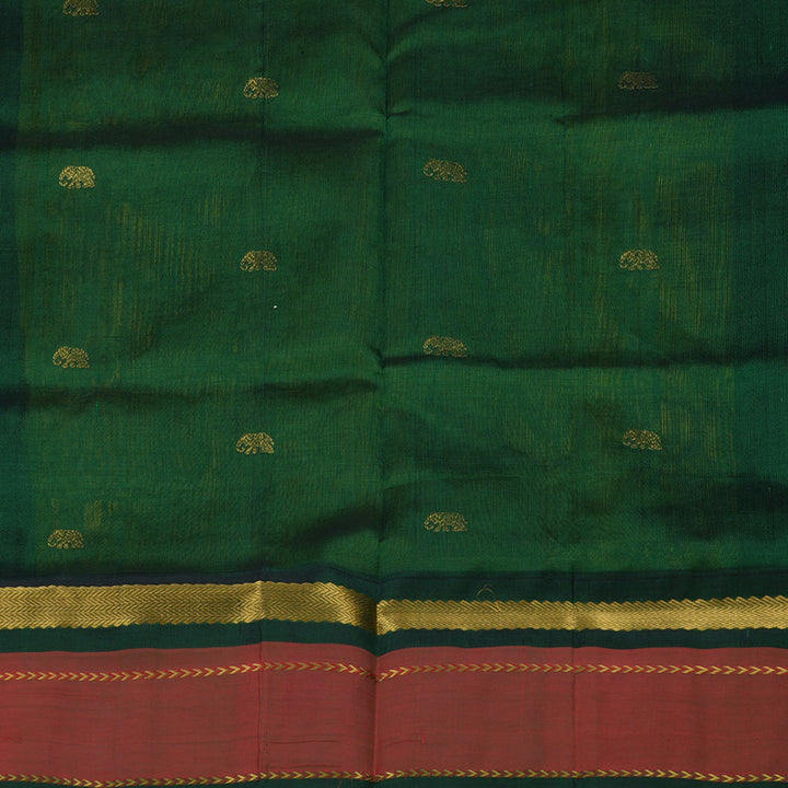 Hayagrivas Pure Silk Cotton Saree in Fluorescent Green with Maroon border KBE1433J3-3