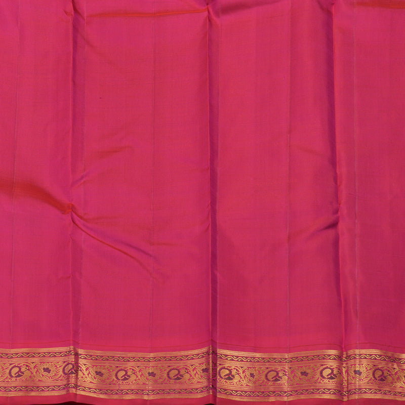 Hayagrivas Handloom Purplish Blue Kanjivaram Silk Saree with Pink border KBE1435J7-1