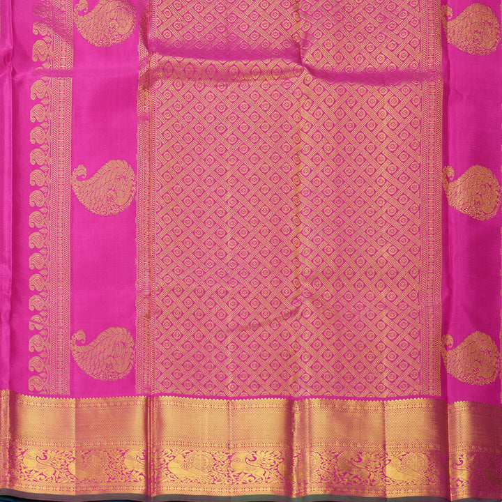 Hayagrivas Handloom Mayilkazhuthu Kanjivaram Silk Saree with Purple Border KBE1436J3-7