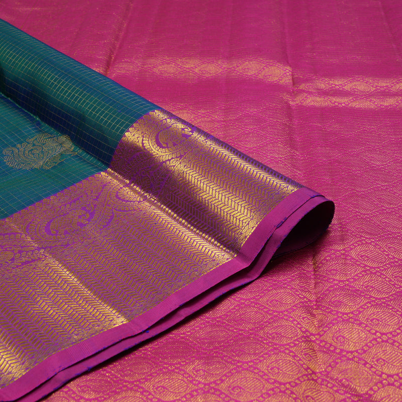 Hayagrivas Handloom Mayilkazhuthu Kanjivaram Silk Saree with Purple Border KBE1436J7-1